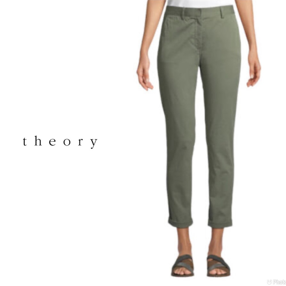Theory Boyfriend Casual twill pants - olive